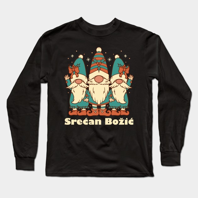 Merry Christmas in Serbian Long Sleeve T-Shirt by SunburstGeo